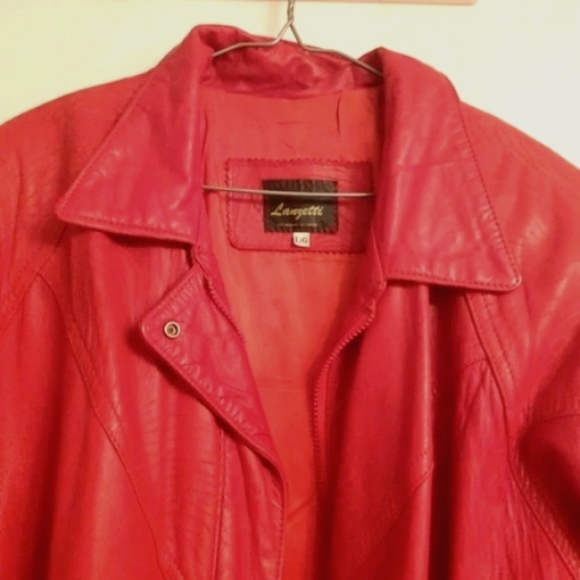 Red Leather Jacket - Picture 2 of 4
